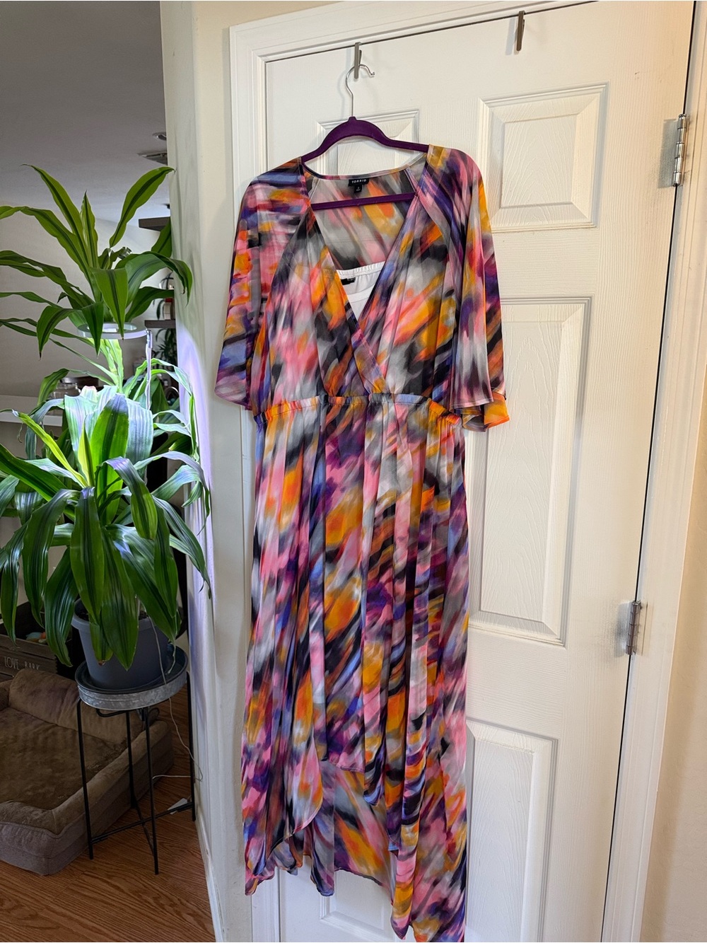 torrid Multicolor Watercolor High-Low Maxi Dress